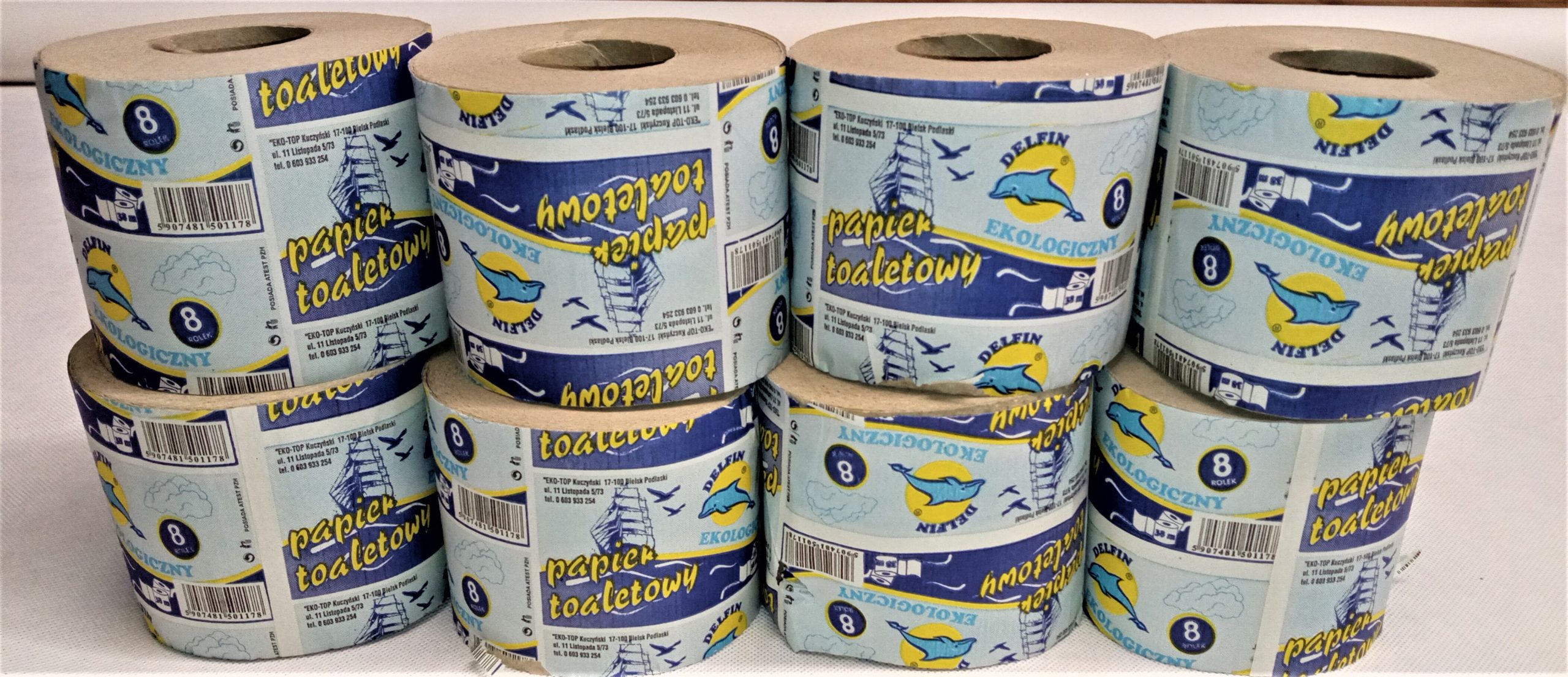 POLSKI PAPIER TOALETOWY DELFIN 64 ROLKI SZARY - obrazek 2