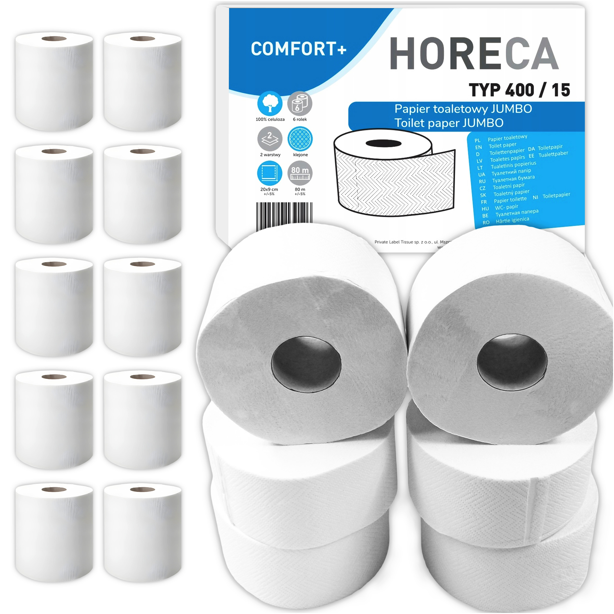 Papier toaletowy Jumbo 6szt Horeca Comfort+ 80mb